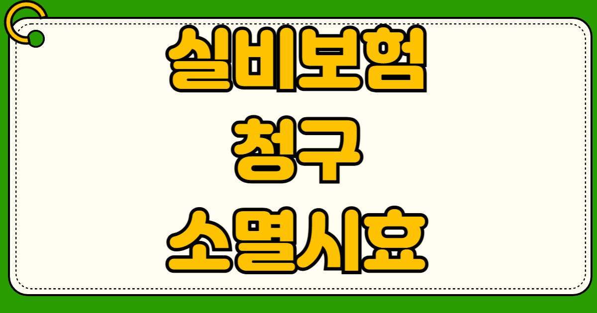 실비 보험 청구 소멸 시효 3년 100만원 이하 소액 청구 필요서류 영수증 병원비