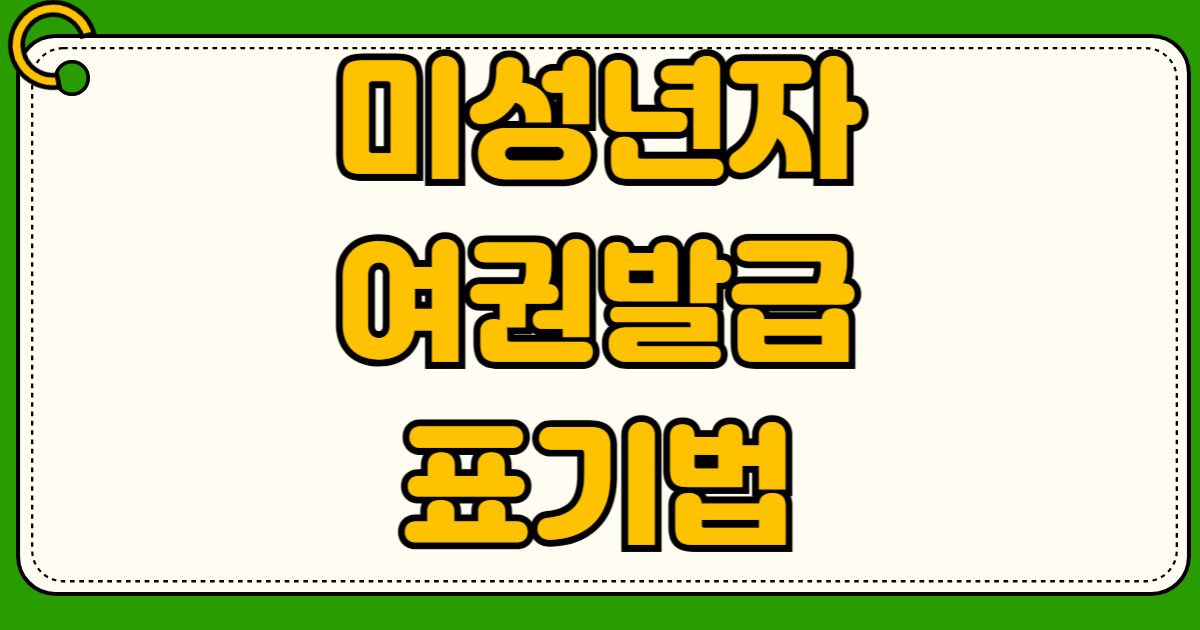 여권 발급 미성년자 준비물 영문 이름 표기법 로마자 변경 규정 사진 규격 수수료 발급기간