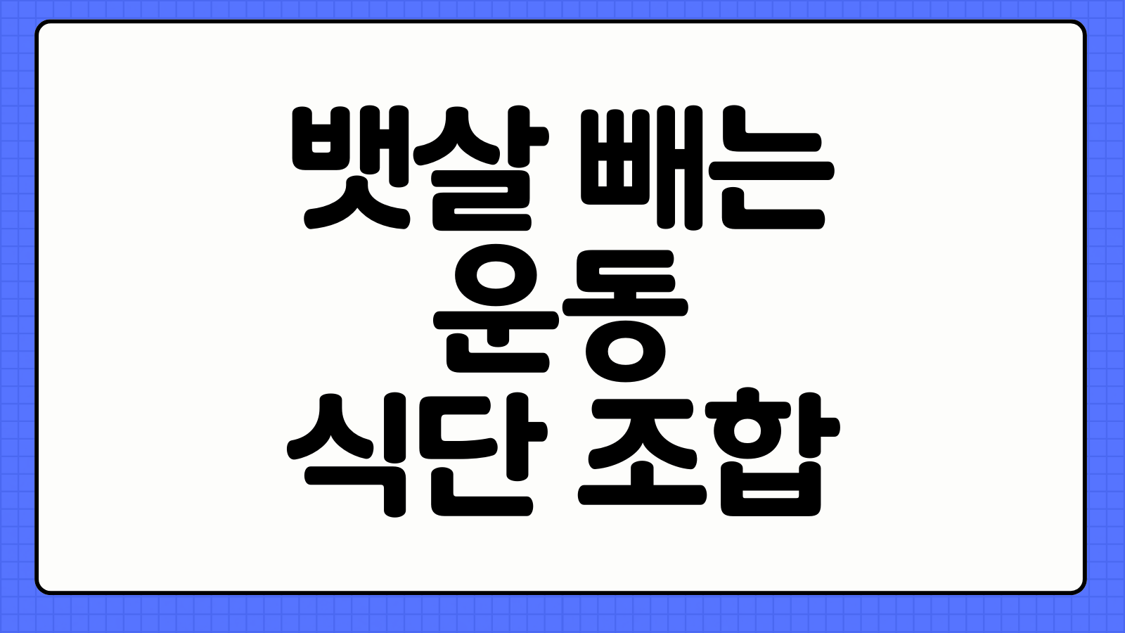 뱃살 빼는 운동 식단 조합 내장지방 줄이는 핵심 원리