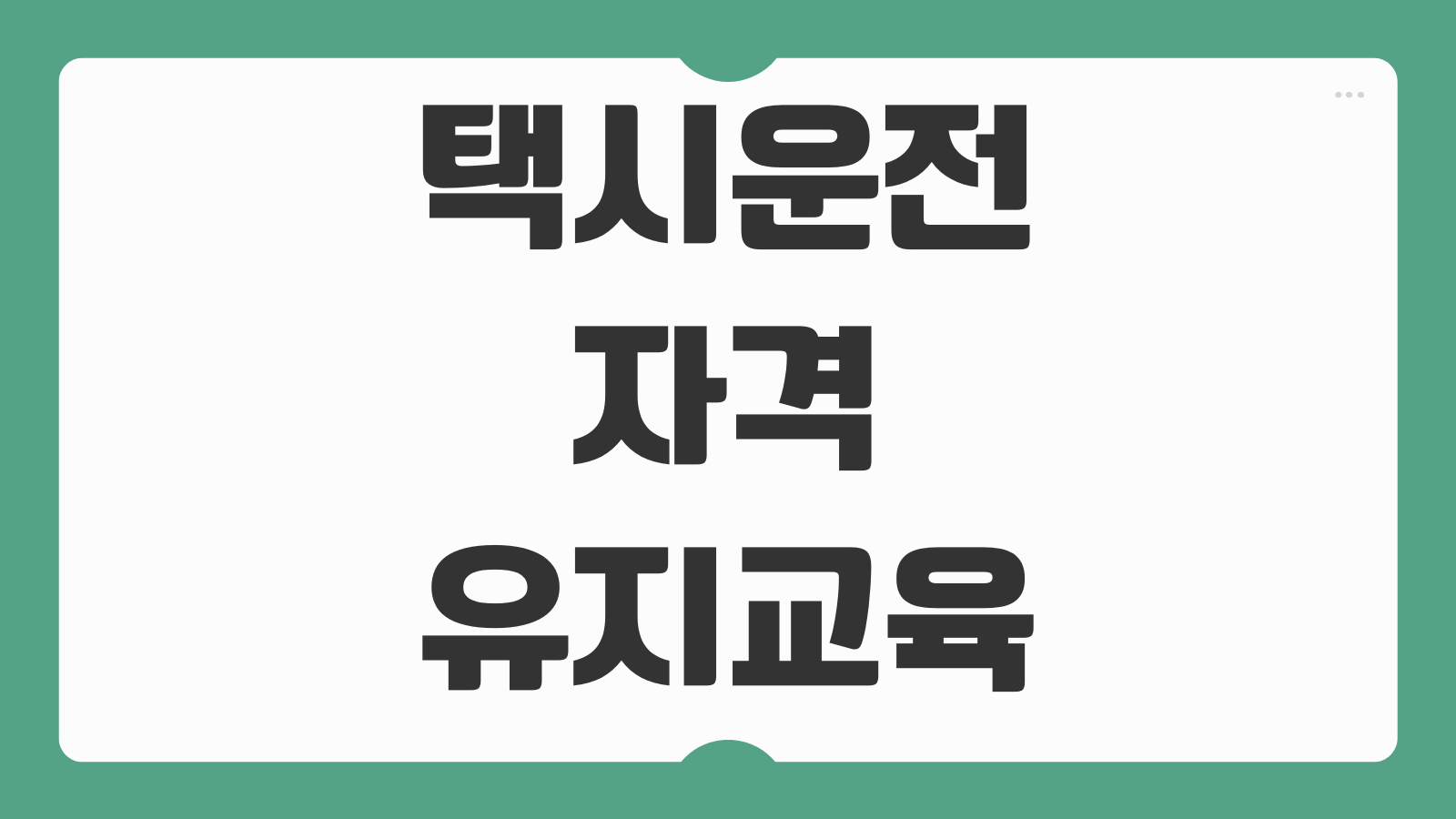 택시운전 자격유지교육 3년마다 16시간 개인 법인택시 구분 미이수 자격정지