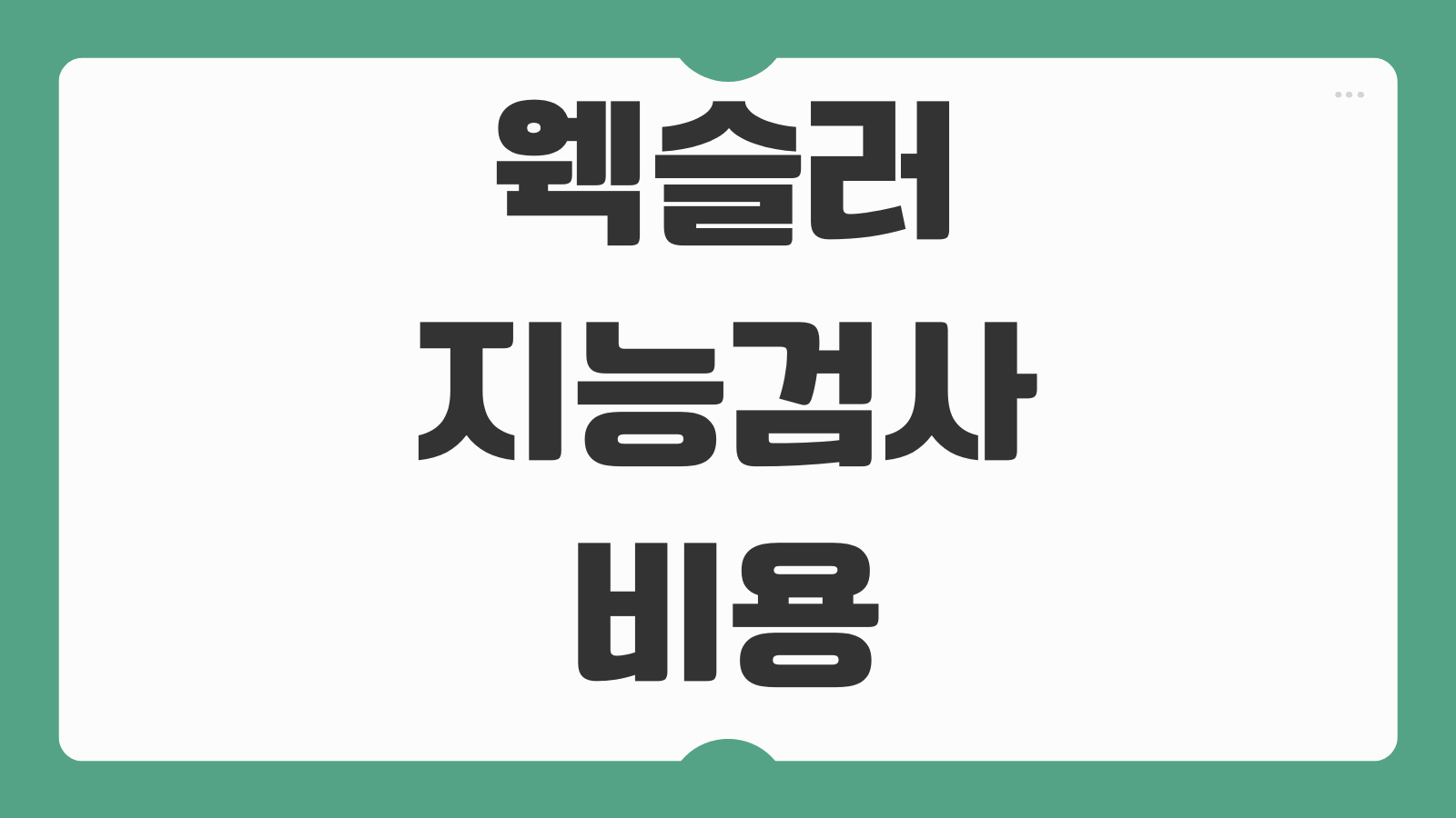 웩슬러 지능검사 비용 검사 가능한 곳 결과 해석 아동 성인 차이 예약 방법