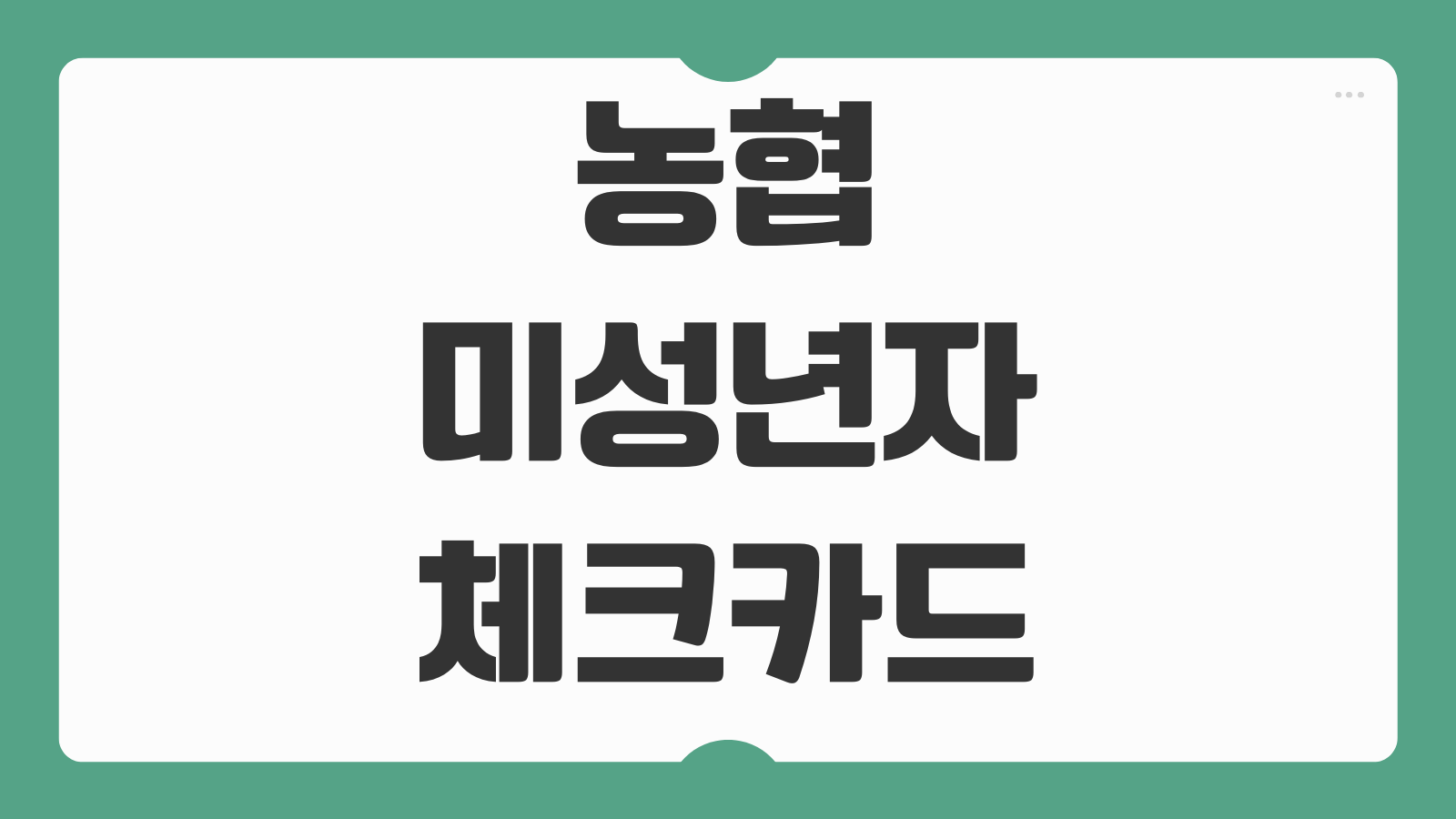 농협 미성년자 체크카드 발급 조건 나이 필요서류 후불교통 신청 한도 확인