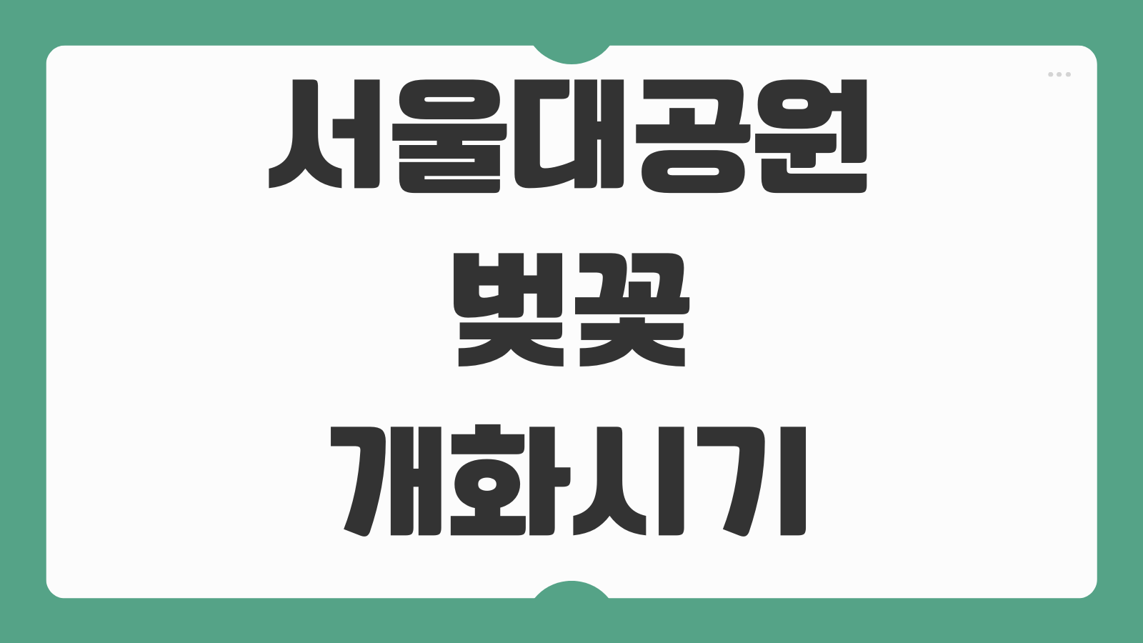 서울대공원 벚꽃 개화시기 산책코스 주차장 혼잡시간 포토존 추천 동선