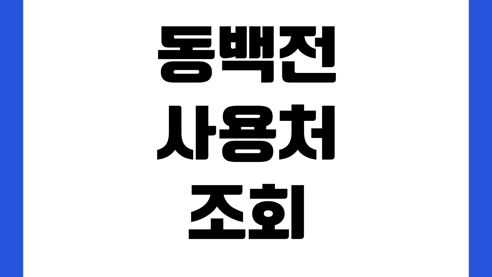 동백전 사용처 조회 방법 사용 가능한 곳 사용 불가 업종 가맹점 찾기